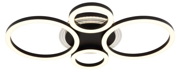 Plafonieră LED Globo 48039-40 LORETTA LED/40W/230V d. 35,5x53 cm negru