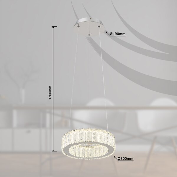 Lustră LED dimabilă pe cablu Globo 67162-30 MUCKY LED/30W/230V d. 30 cm + telecomandă