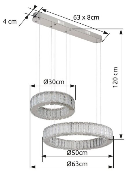 Lustră LED dimabilă pe cablu Globo 67162-80 MUCKY 80W/230V 2700-6000K + telecomandă