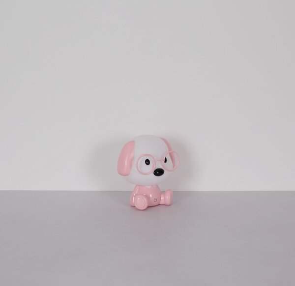 Veioză LED reîncărcabilă dimabilă de veghe pentru copii Globo 21761P PUPPY 1W/5V 500 mAh roz