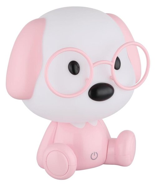 Veioză LED reîncărcabilă dimabilă de veghe pentru copii Globo 21761P PUPPY 1W/5V 500 mAh roz