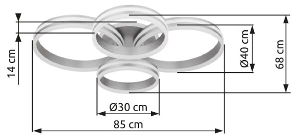 Plafonieră LED dimabilă Globo 67260-90 RUBIO LED/90W/230V 68x85 cm + telecomandă