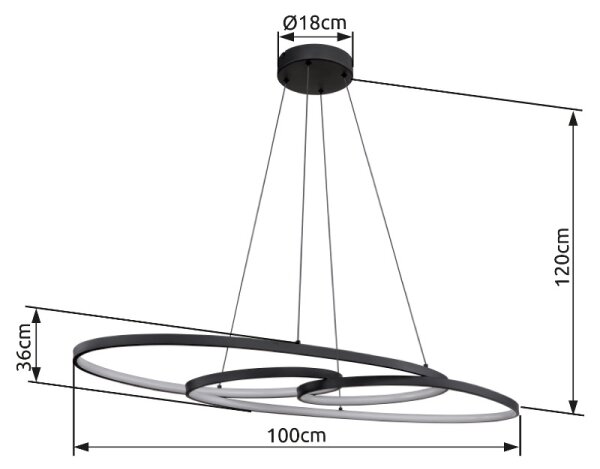Lustră LED pe cablu Globo 67177-40 SPIRA LED/39W/230V 2700/4000/6500K