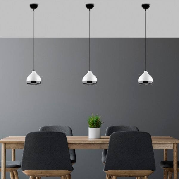 Lustră pe cablu YILDO 1xE27/40W/230V alb/negru