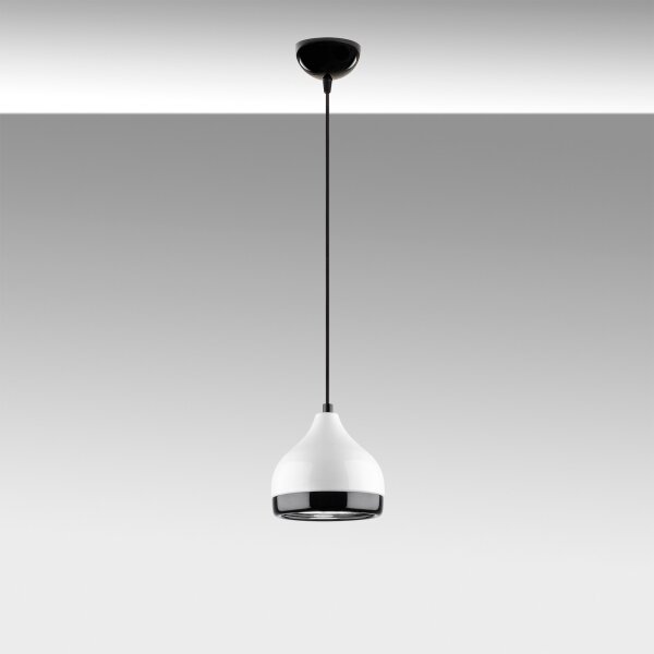 Lustră pe cablu YILDO 1xE27/40W/230V alb/negru