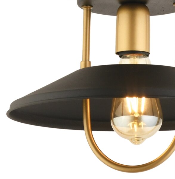 Lustră pe cablu 1xE27/40W/230V negru/auriu