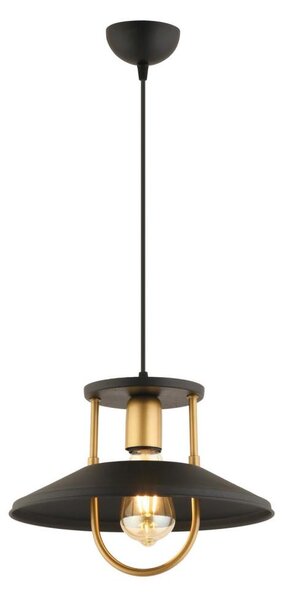 Lustră pe cablu 1xE27/40W/230V negru/auriu