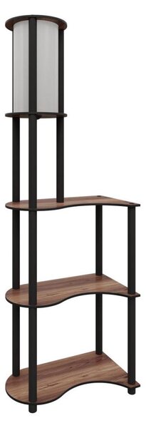 Lampadar cu rafturi 1xE27/40W/230V 140 cm negru/maro