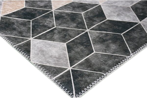 Covor gri/crem lavabil 80x50 cm - Vitaus