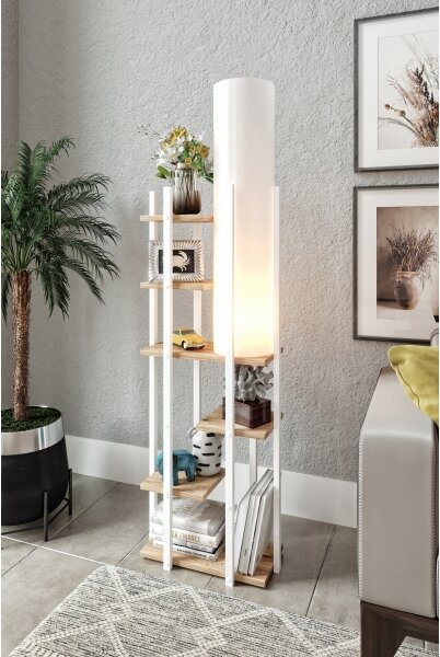 Lampadar cu rafturi VOGUE 1xE27/40W/230V 160 cm alb