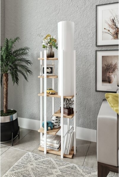 Lampadar cu rafturi VOGUE 1xE27/40W/230V 160 cm alb