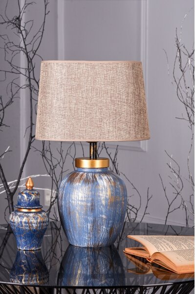 Lampă de masă 1xE27/40W/230V albastru/bej