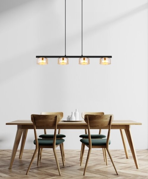 Lustră LED pe cablu Globo 16055-4HG HIGGINS 4xGX53/6W/230V fumuriu/maro