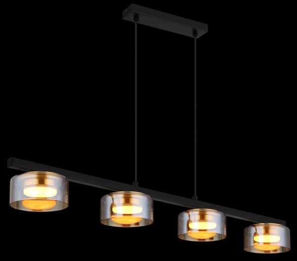 Lustră LED pe cablu Globo 16055-4HG HIGGINS 4xGX53/6W/230V fumuriu/maro