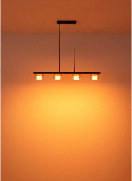 Lustră LED pe cablu Globo 16055-4HG HIGGINS 4xGX53/6W/230V fumuriu/maro