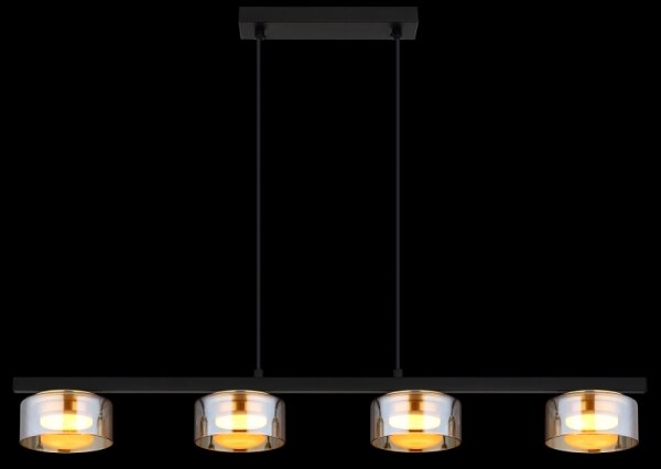 Lustră LED pe cablu Globo 16055-4HG HIGGINS 4xGX53/6W/230V fumuriu/maro