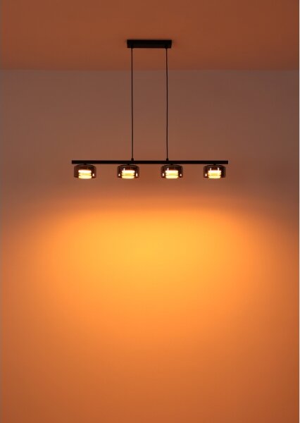 Lustră LED pe cablu Globo 16055-4HS HIGGINS 4xGX53/6W/230V fumuriu/negru
