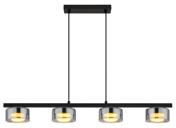 Lustră LED pe cablu Globo 16055-4HS HIGGINS 4xGX53/6W/230V fumuriu/negru