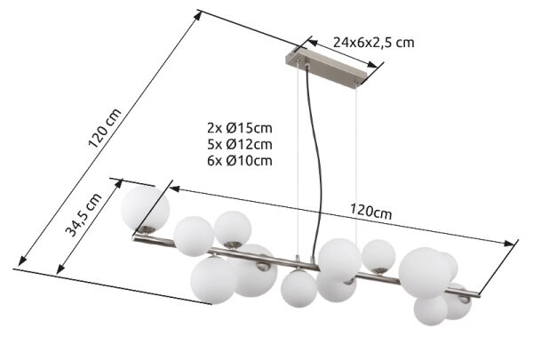 Lampadar LED Globo 56140-13H RIHA 13xG9/3,5W/230V alb