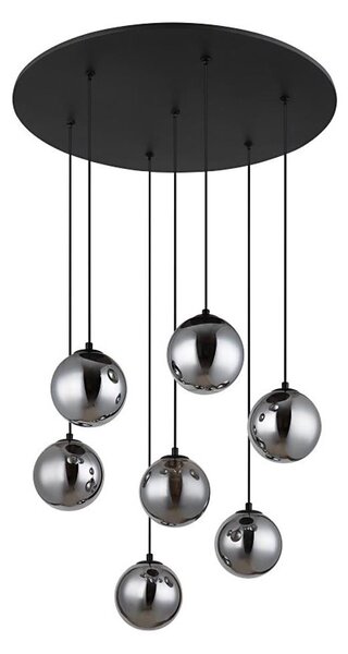 Lustră LED pe cablu Globo 56133-7H RIHA 7xG9/3,5W/230V fumuriu/negru