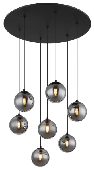 Lustră LED pe cablu Globo 56133-7H RIHA 7xG9/3,5W/230V fumuriu/negru