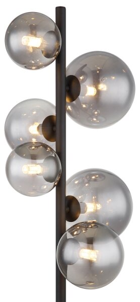 Lampadar LED Globo 56133-6S RIHA 6xG9/3,5W/230V fumuriu/negru