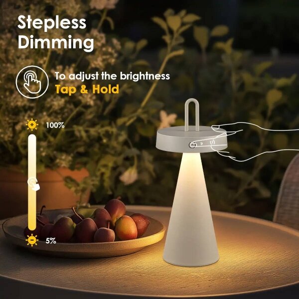 Lampă de masă LED tactilă, reglabilă, reîncărcabilă pentru exterior HALO LED/1,5W/3,7V 3000 mAh IP44 gri