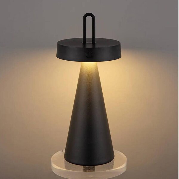 Lampă de masă LED reglabilă, reîncărcabilă, pentru exterior, cu control tactil HALO LED/1,5W/3,7V 3000 mAh IP44 neagră