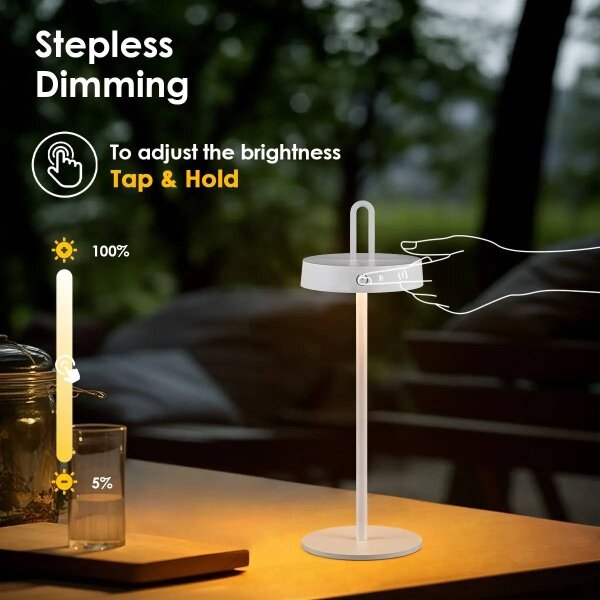 Lampă de masă LED tactilă, reglabilă, reîncărcabilă pentru exterior SHINE LED/1,5W/3,7V 3000 mAh IP44 albă
