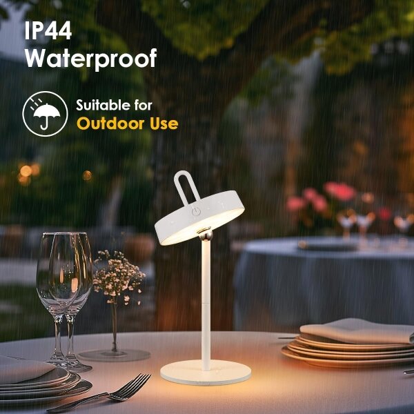 Lampă de masă LED, reglabilă, reîncărcabilă, pentru exterior, cu control tactil GENTLE LED/1,5W/3,7V 3000 mAh IP44 albă