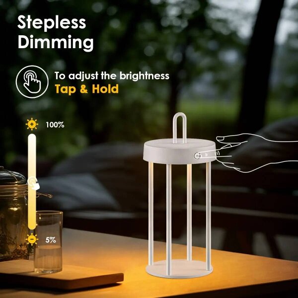Lampă de masă tactilă LED, dimabilă, reîncărcabilă, pentru exterior GENTLE LED/1,5W/3,7V 3000 mAh IP44 albă