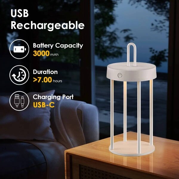 Lampă de masă tactilă LED, dimabilă, reîncărcabilă, pentru exterior GENTLE LED/1,5W/3,7V 3000 mAh IP44 albă