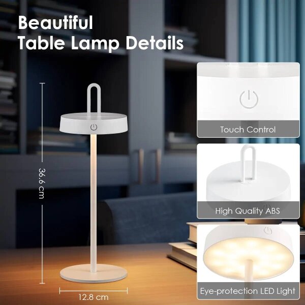 Lampă de masă LED tactilă, reglabilă, reîncărcabilă pentru exterior SHINE LED/1,5W/3,7V 3000 mAh IP44 albă