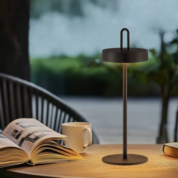 Lampă de masă tactilă LED reîncărcabilă, dimabilă, pentru exterior SHINE LED/1,5W/3,7V 3000 mAh IP44 neagră