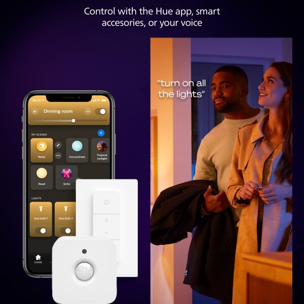 Philips Hue AURELLE Plafonieră LED reglabilă, 39W/230V, 60x60 cm, alb