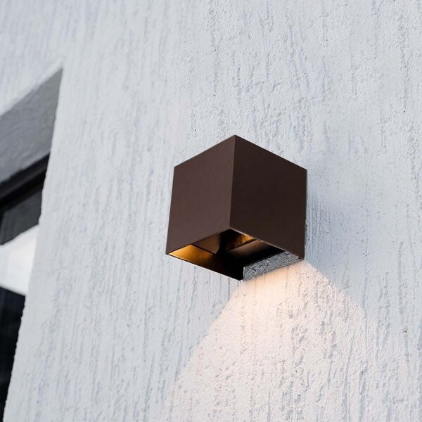 LED lampă solară de perete cu senzor, 9W, 3,7V, 3000/4000/5000K, IP65, maro