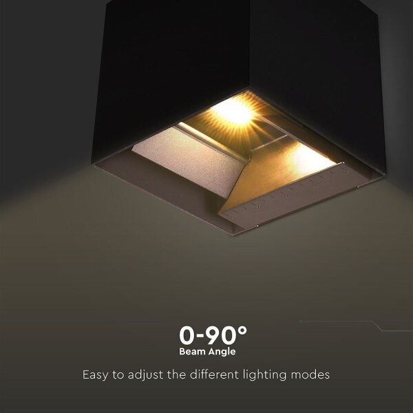 LED lampă solară de perete cu senzor, 9W, 3,7V, 3000/4000/5000K, IP65, negru
