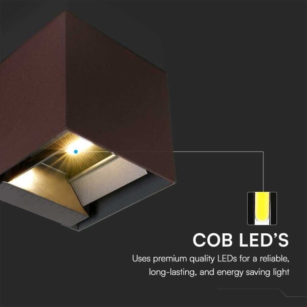 LED lampă solară de perete cu senzor, 9W, 3,7V, 3000/4000/5000K, IP65, maro