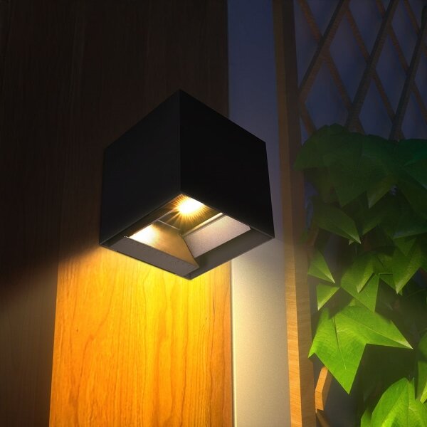 LED lampă solară de perete cu senzor, 9W, 3,7V, 3000/4000/5000K, IP65, negru