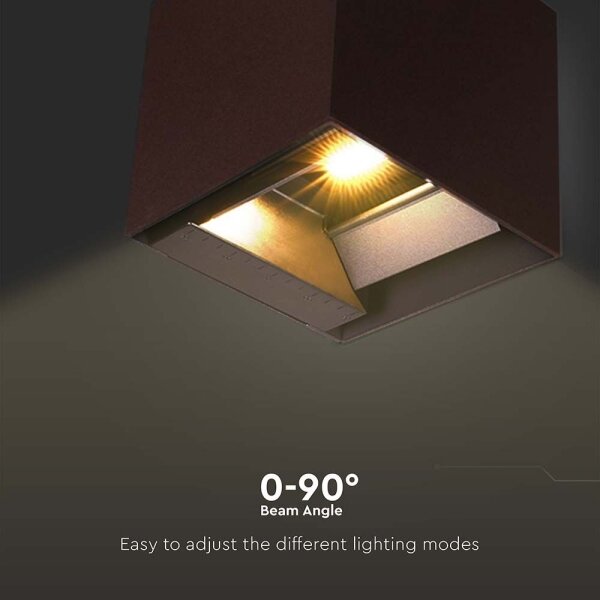 LED lampă solară de perete cu senzor, 9W, 3,7V, 3000/4000/5000K, IP65, maro