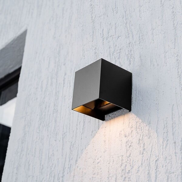 Aplica solară de perete LED cu senzor, 9W, 5V, IP65, 2600 mAh, antracit