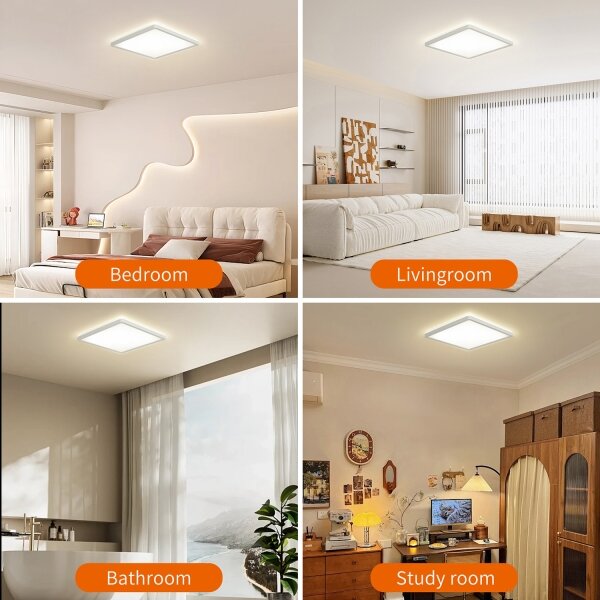 Plafonieră LED dimabilă cu senzor de mișcare ULTRA SLIM LED/18W/230V 30x30 cm + telecomandă