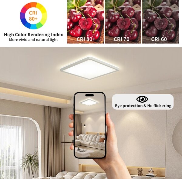 Plafonieră LED dimabilă cu senzor de mișcare ULTRA SLIM LED/18W/230V 30x30 cm + telecomandă
