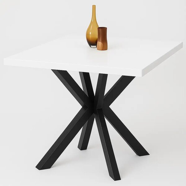 Set Masa Bucatarie cu 4 Scaune , masa MDF, Alb,80x80x74 cm