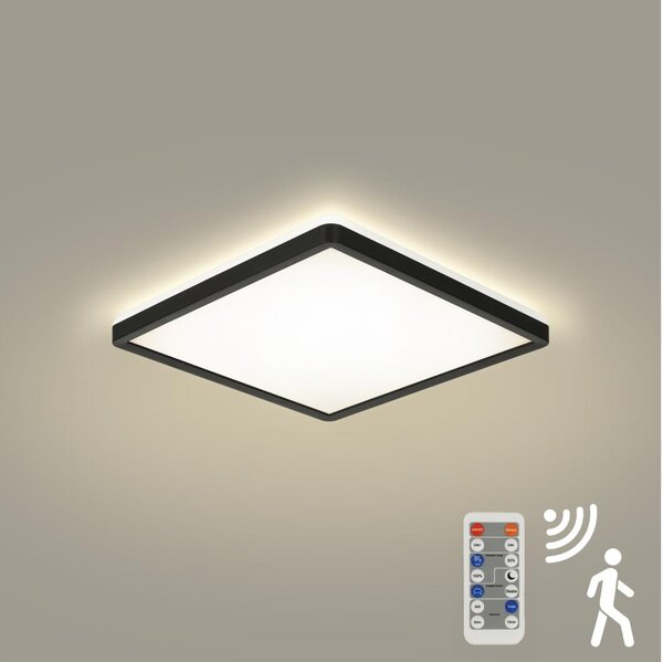 Plafonieră LED dimabilă cu senzor de mișcare ULTRA SLIM LED/18W/230V 30x30 cm + telecomandă
