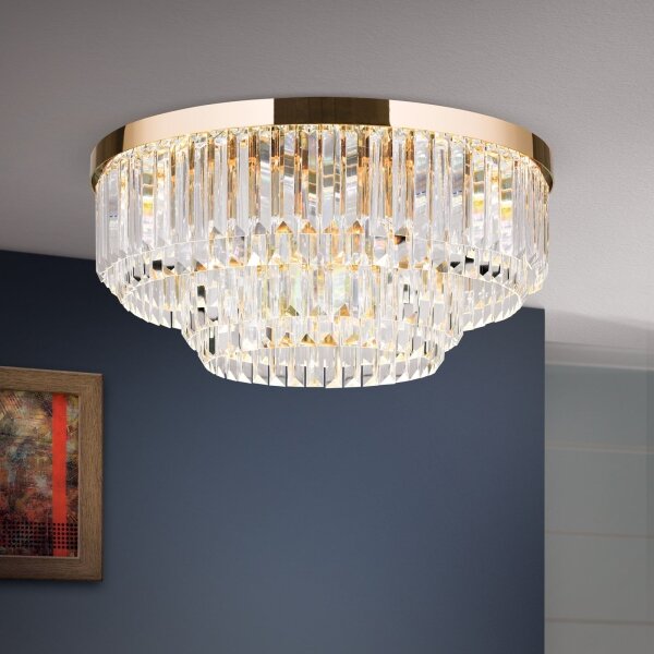 Plafonieră LED de cristal dimabilă Orion PRISM LED/80W/230V d. 55 cm 24K auriu
