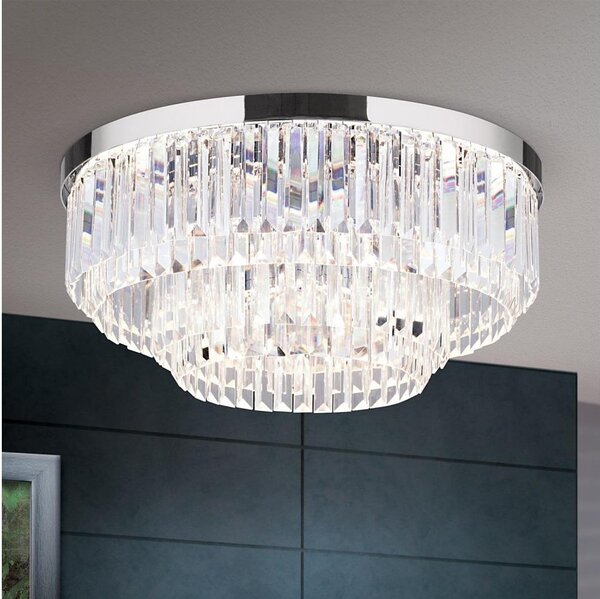 Plafonieră LED de cristal dimabilă Orion PRISM LED/80W/230V d. 55 cm crom lucios