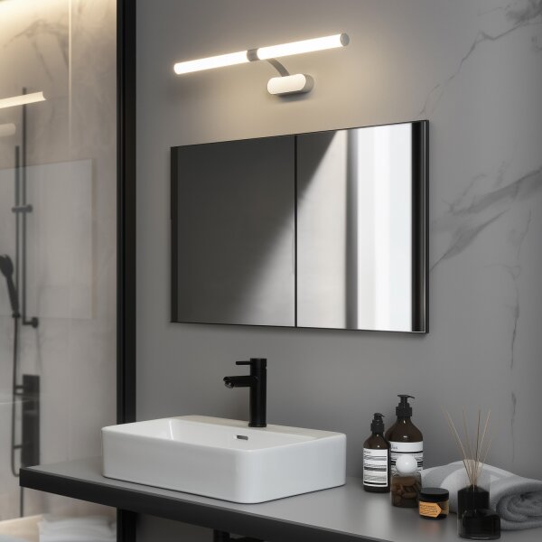 Brilagi TUBEO Iluminare LED pentru oglindă de baie, 8 W, 230 V, 60 cm, IP44, argintiu