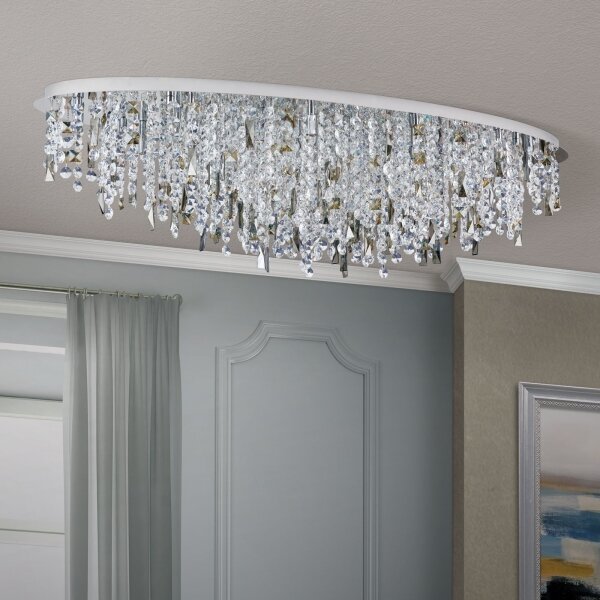 Plafonieră de cristal Orion CRYSTALRIVER 21xG9/40W/230V crom lucios