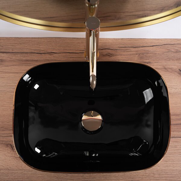 Lavoar pe blat Rea Belinda BLACK BRUSH GOLD
